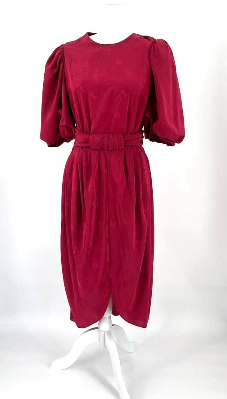 Lizzy & Johnny by Lucero Vintage Puff Sleeve Belted Dress